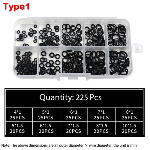 225pcs rubber ring seal set - 225pcs,